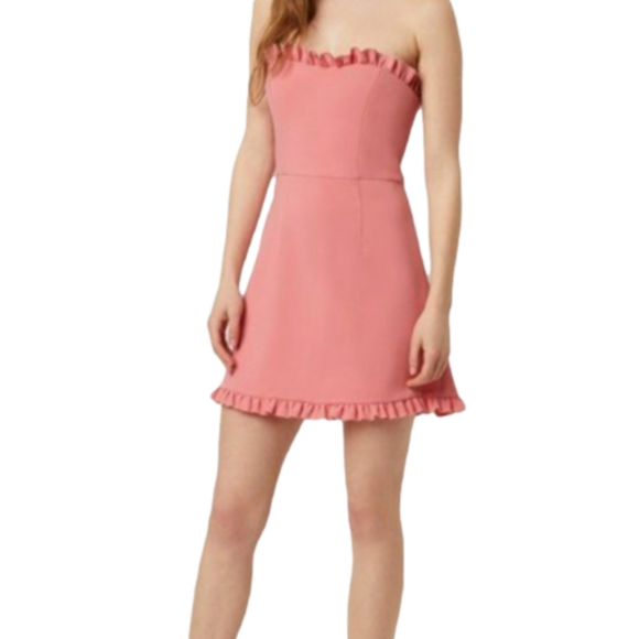 French Connection Whisper Ruth Strapless Pink Dress, sz 8 - Picture 1 of 9